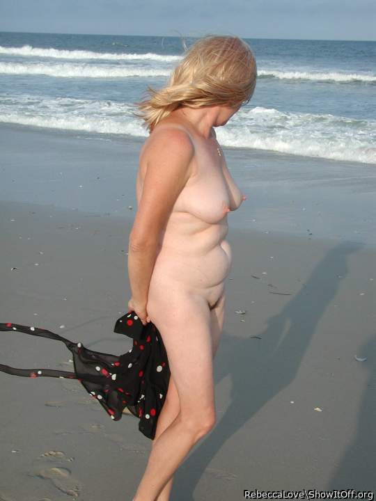 You're very lovely nude on the beach, Rebecca.    