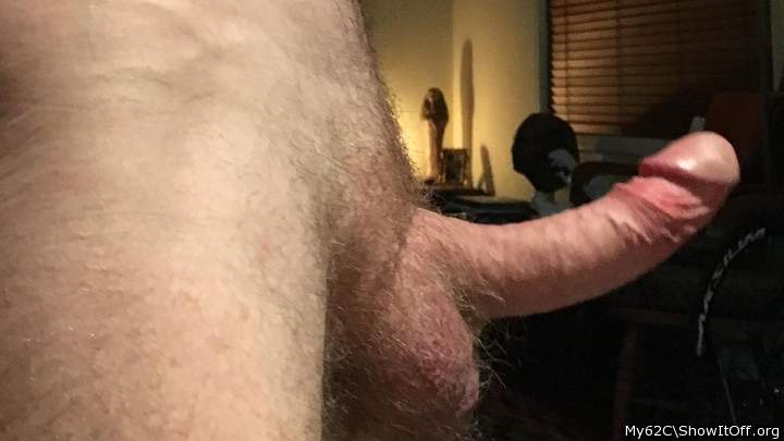 Hot curved erect cock.  