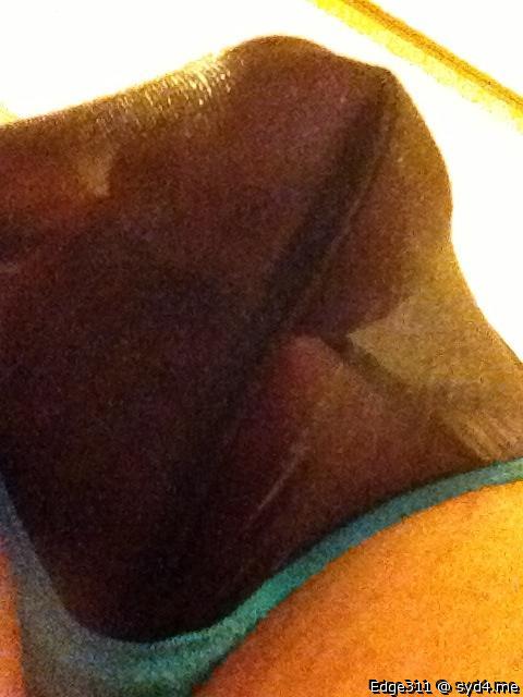 Nice sheer black panty you have your cock in!