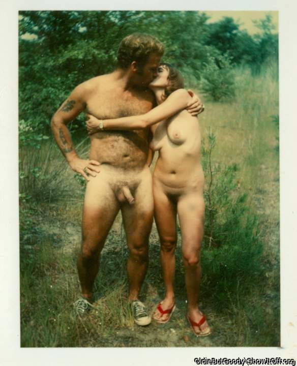 Old Polaroid - nude outside with Joanne