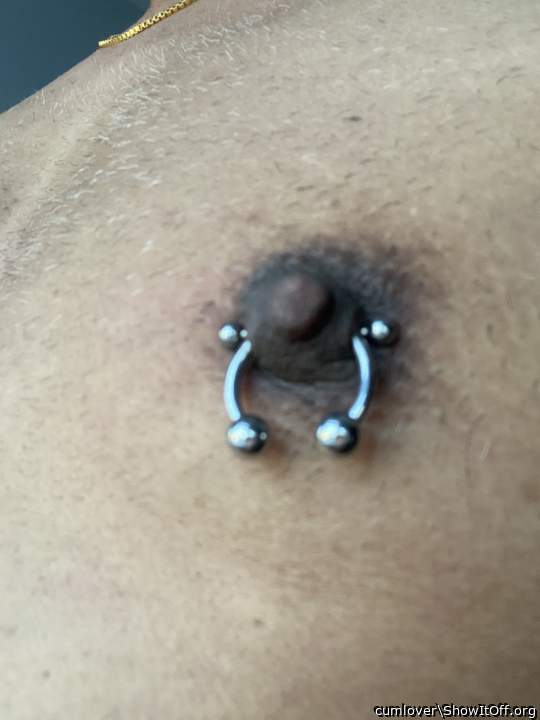 It'd be fun to cum on your pierced tit, then lick it clean. 