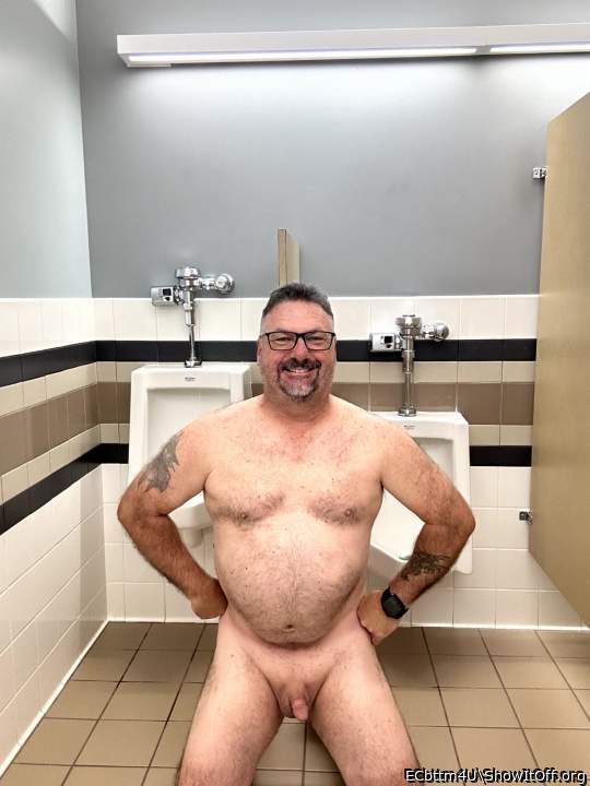 Public bathroom nude