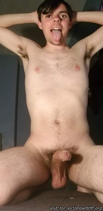 That's it boy, open wide for daddy's cock. I'll feed you goo