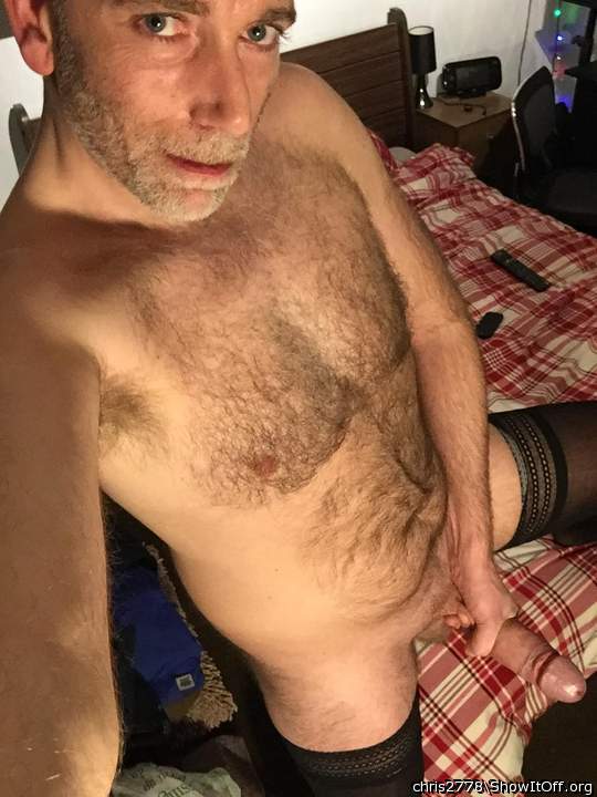 Beautiful man!  LOVE the stockings!