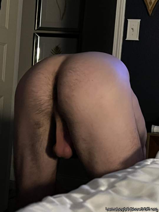 Awesome hot bent over ass and balls from behind    