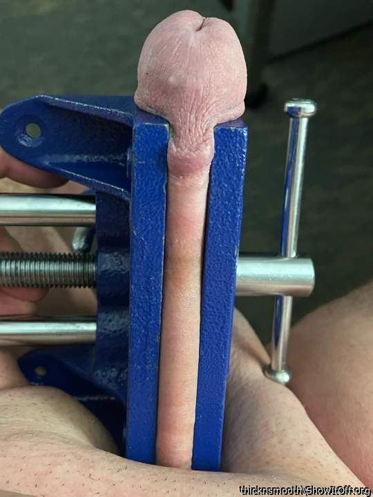 Squeezing my cock in a vice