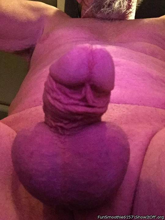 Nice thick cock with big beautiful smooth balls.    