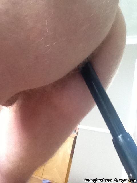 Taking my black extendable dildo up my tight ass