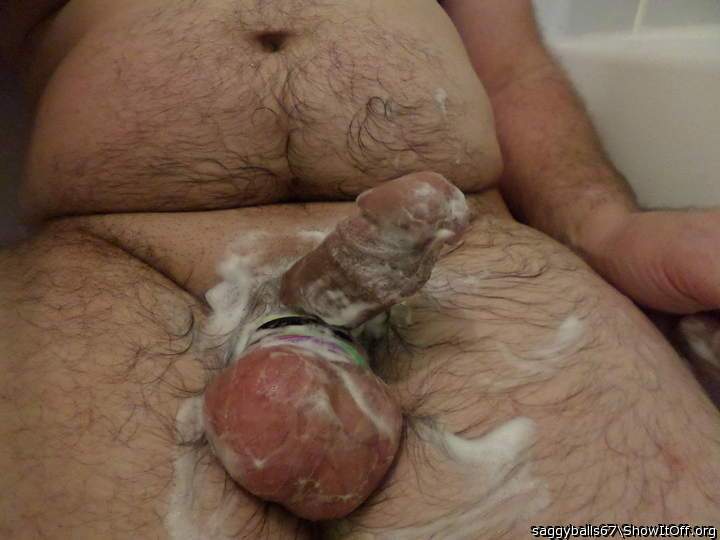 In tub soapy balls and cock - [3-24-14-3170]