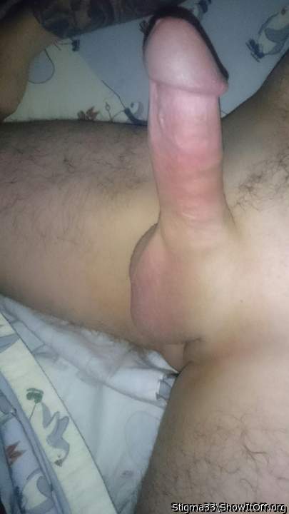 nice erect cock, tight smooth balls and neat trim!  