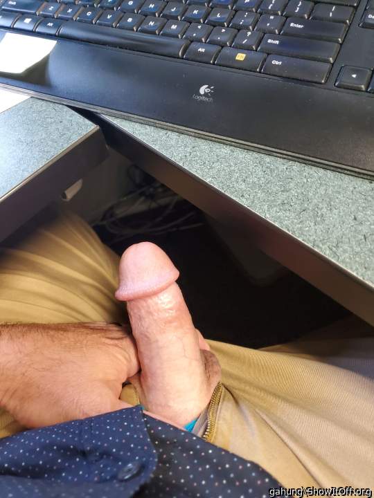 Hard on at work, almost got caught with my dick out