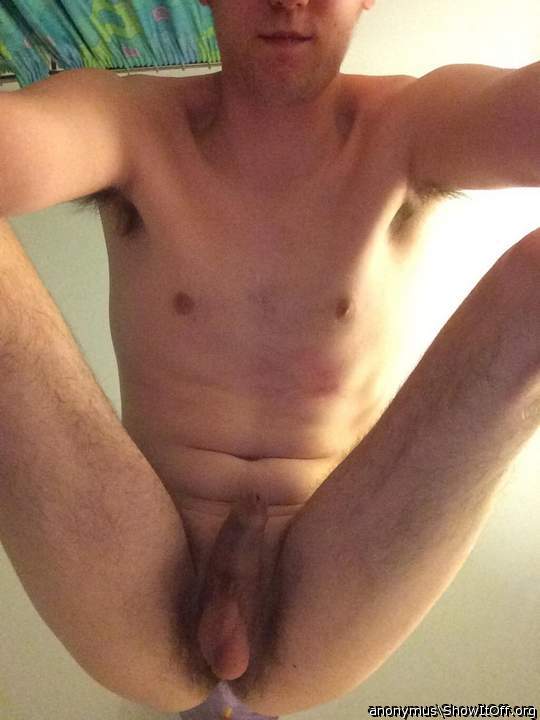 My cock balls and body exposed from beneath!