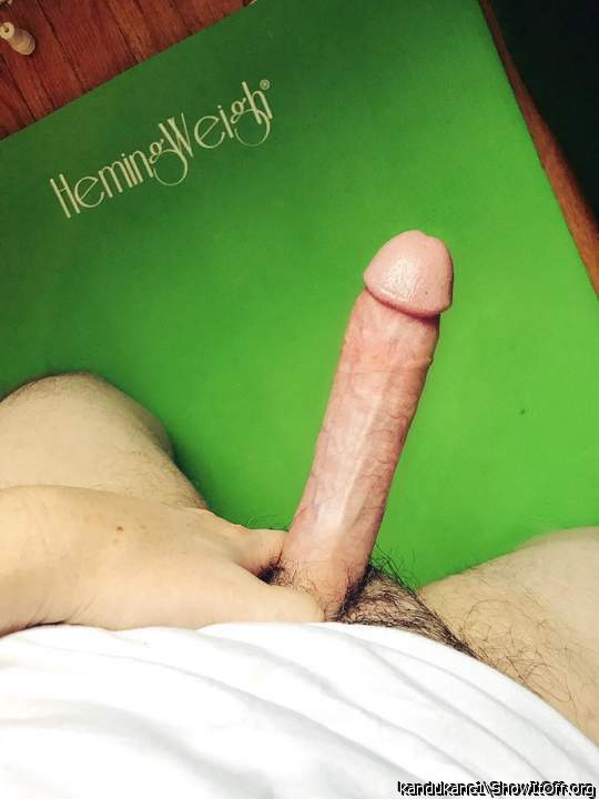 Taking a break from yoga to jack my cock :)