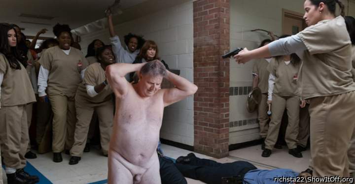 Ordered to strip during female prison riot hostage taking.