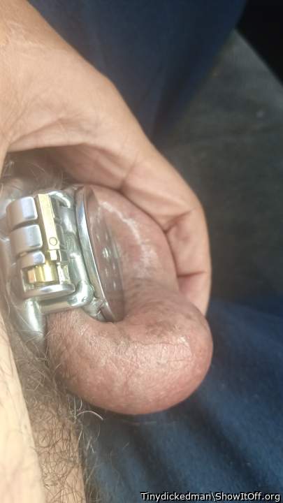 Tiny in inverted chastity