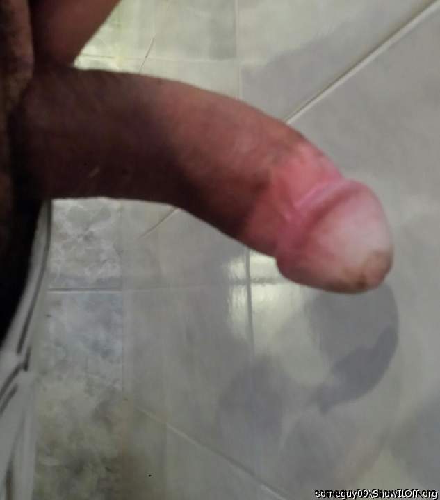 Good looking hard penis with a sweet curve and a well shaped