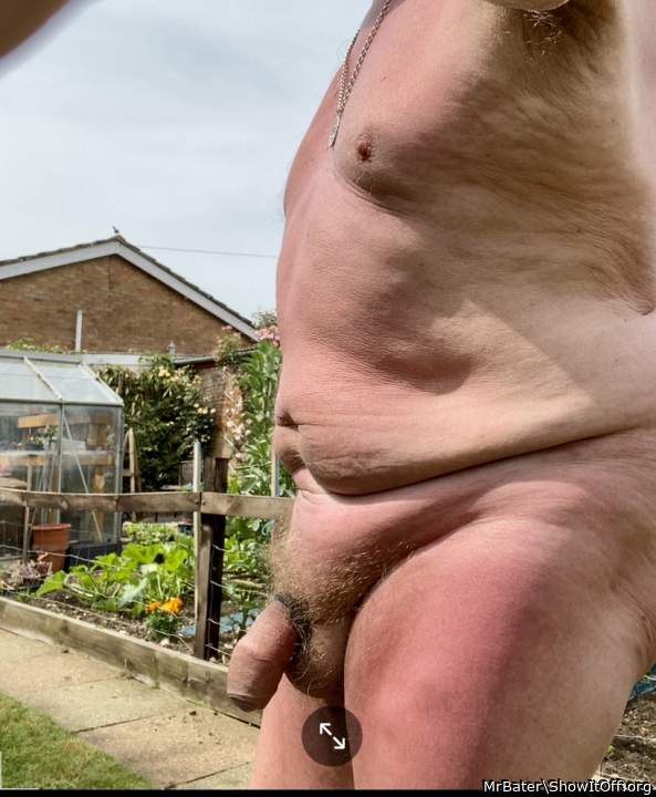 Im turning into a naked gardener. Complete with cock ring!