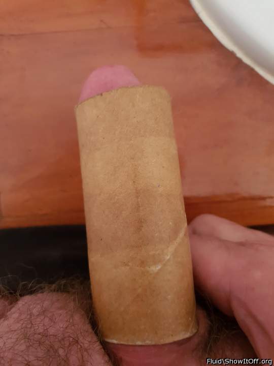 Cock in a toilet roll