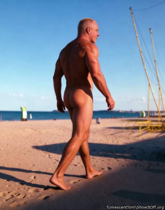 Naked stroll on the beach.