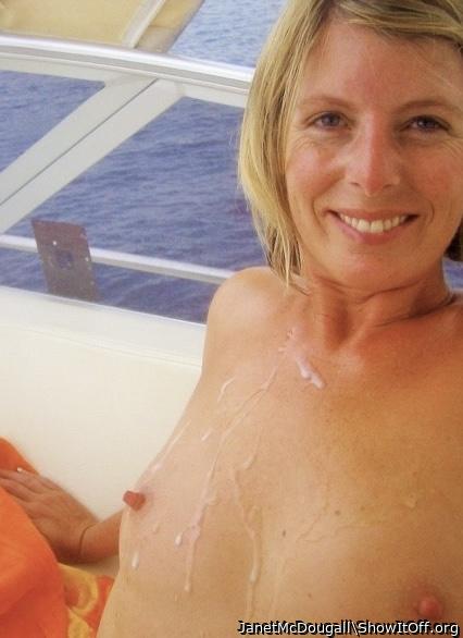 Janet McDougall cum on tits