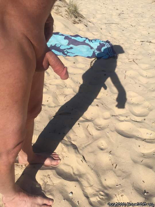 At the beach with me and my shadow.