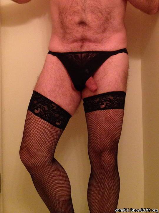 Trying on some fishnets and panties...