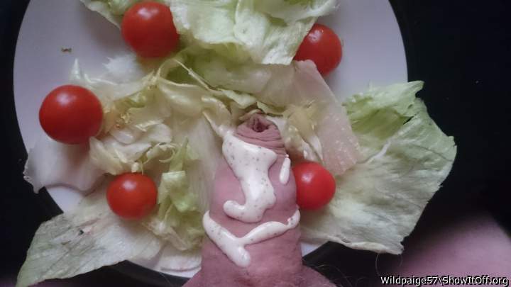 Under the salad dressing