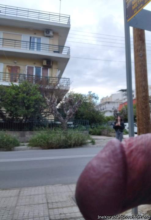 Showing my cock to this sexy gal