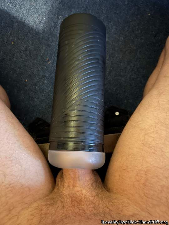 Got my cock caught in my toy again