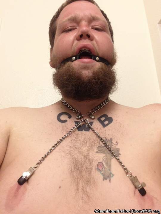 Clamped and gagged like a good boy