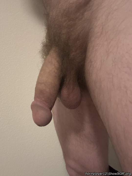 Mouthwatering, hanging, hairy cock and balls! I want to touc