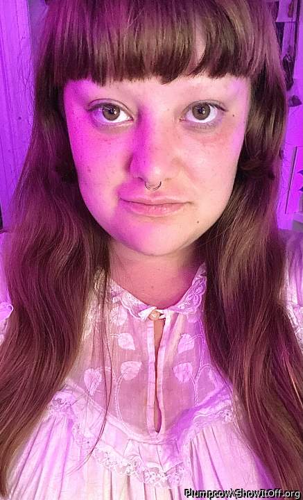 In a night gown this evening