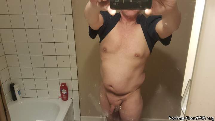 Full front nude cock hanging