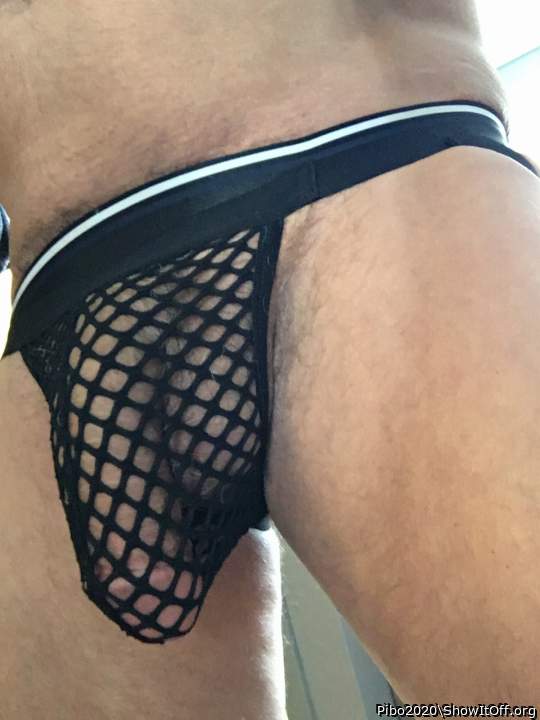 Wow! Your cock looks so hot in your fishnets!