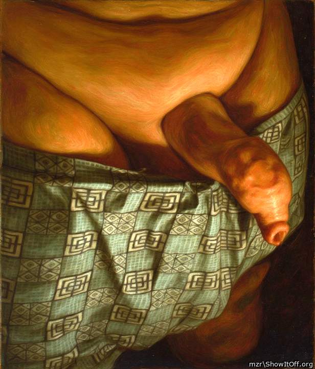 Hot uncut long foreskin closeup Art