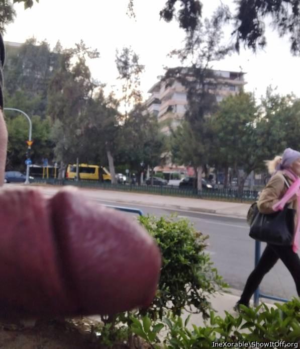 In front of blonde slut!