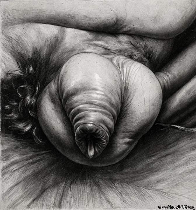 b&w picture art a lot of foreskin