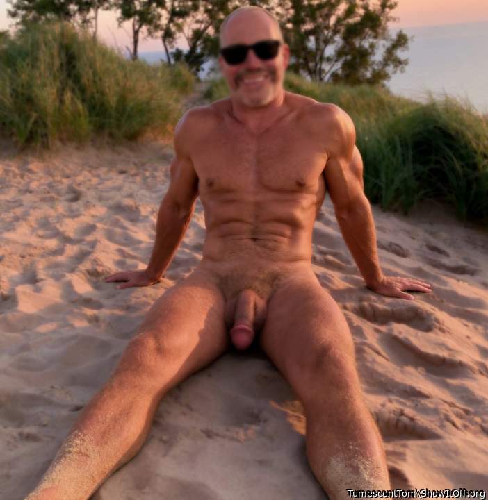 Naked at the beach.