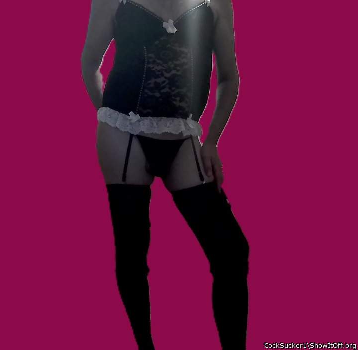 Dressed to suck a real man's cock