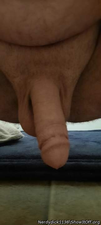 My penis in a squatting position front view