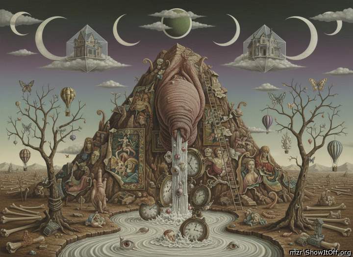 Waterfall of foreskin. Art