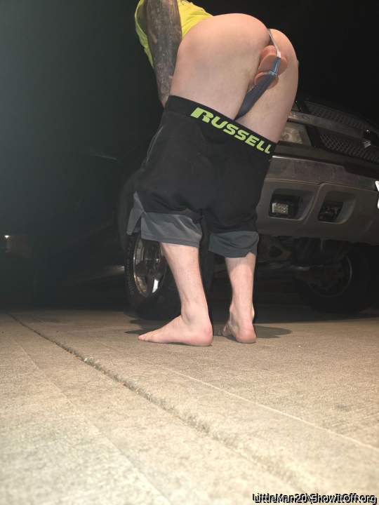 Hehe out by my truck. Hope the neighbors dont seee