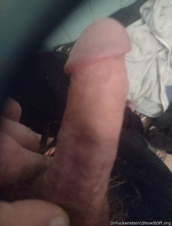 My cock as seen from the side, so as not to flatter myself too thoroughly