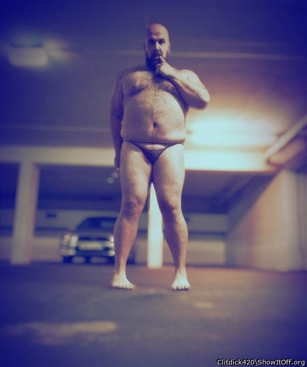 Outside in panties only