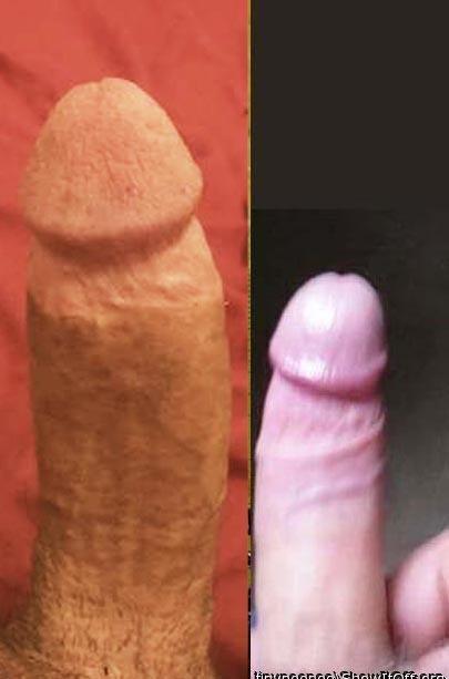 Nice big dick comparison against the tiny one.