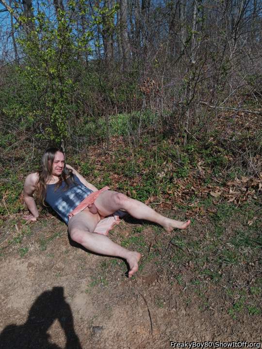 My boyfriend making me pose outside right after fucking me