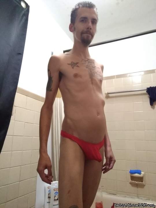 Hanging out in my little red thong