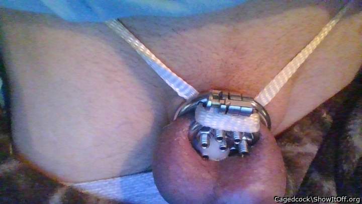 Cum in flat cage.