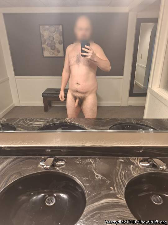 Streaking late at night in a womans bathroom at local hotel