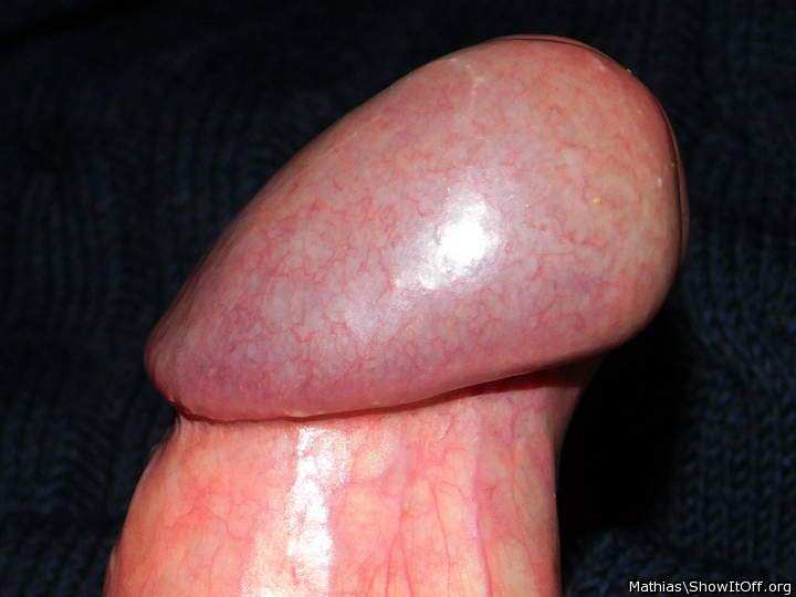 close up of a mushroom veiny cockhead